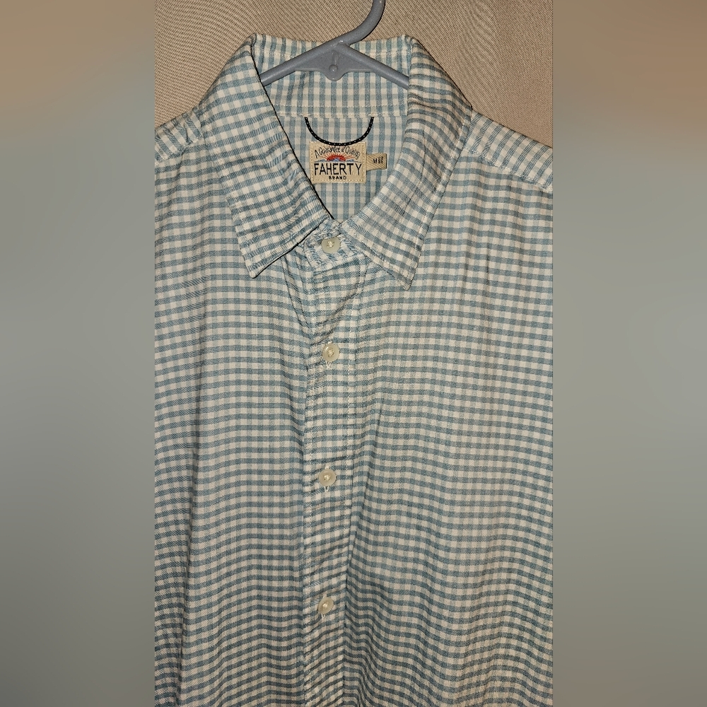 Faherty Light Blue Gingham Button Down Shirt - image 3